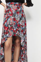 The Kooples - Jupe Asymétrique En Soie Taille Haute - Rouge - Femme