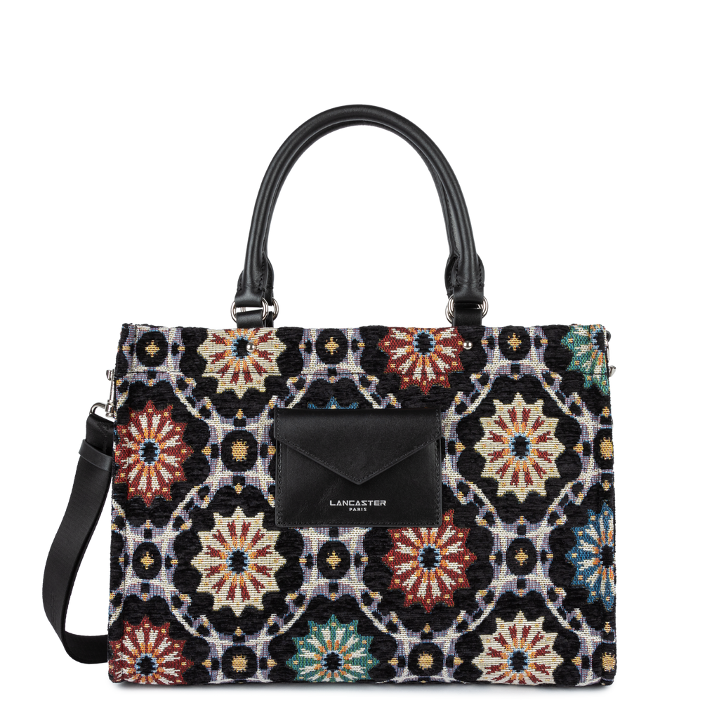 sac cabas main - mosaique #couleur_noir-multi