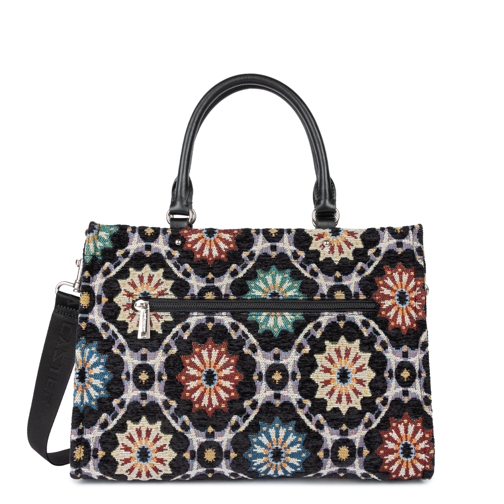 sac cabas main - mosaique #couleur_noir-multi