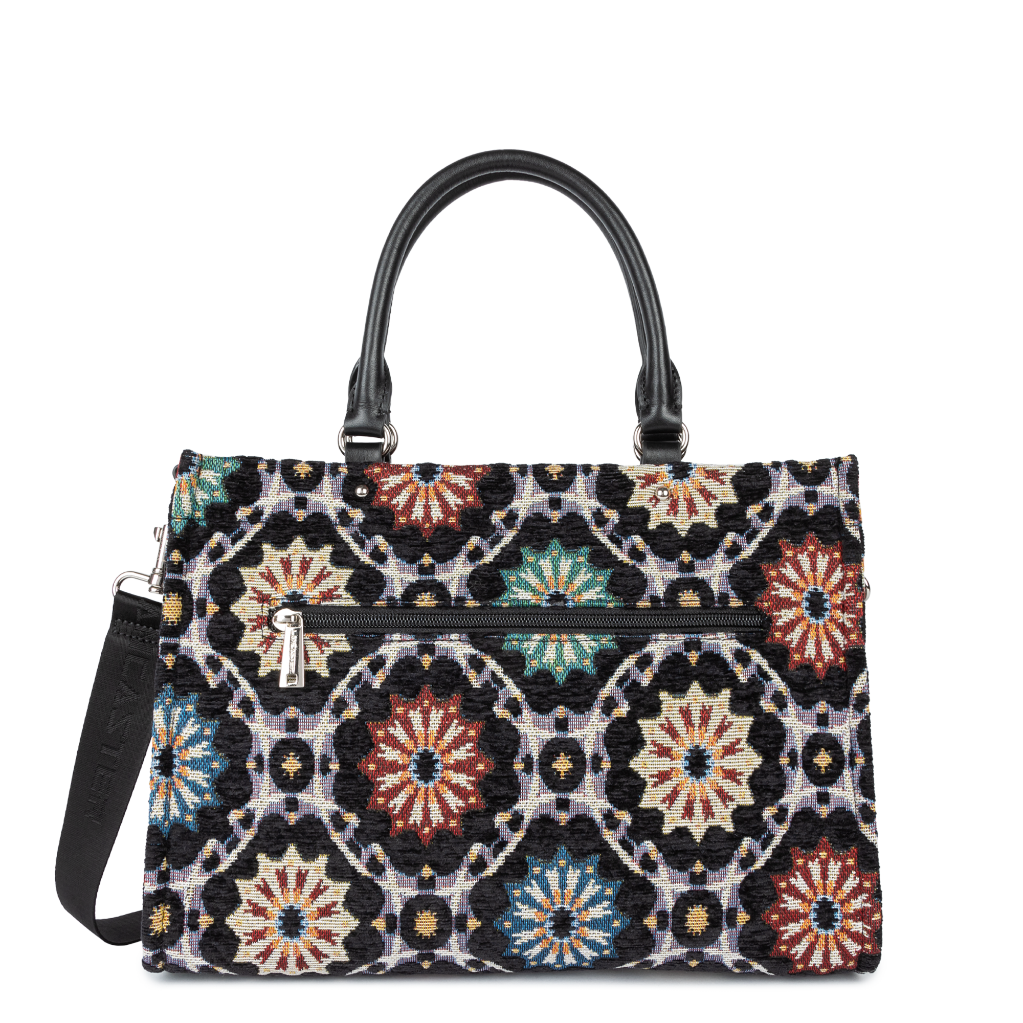 sac cabas main - mosaique #couleur_noir-multi
