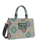 sac cabas main - mosaique #couleur_vert-multi