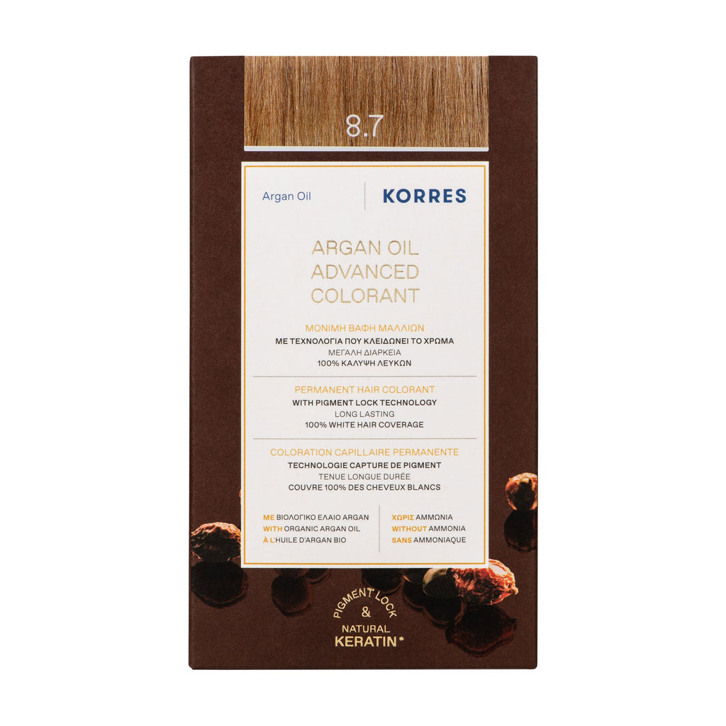 8.7 Blond Clair Marron Coloration - Argan