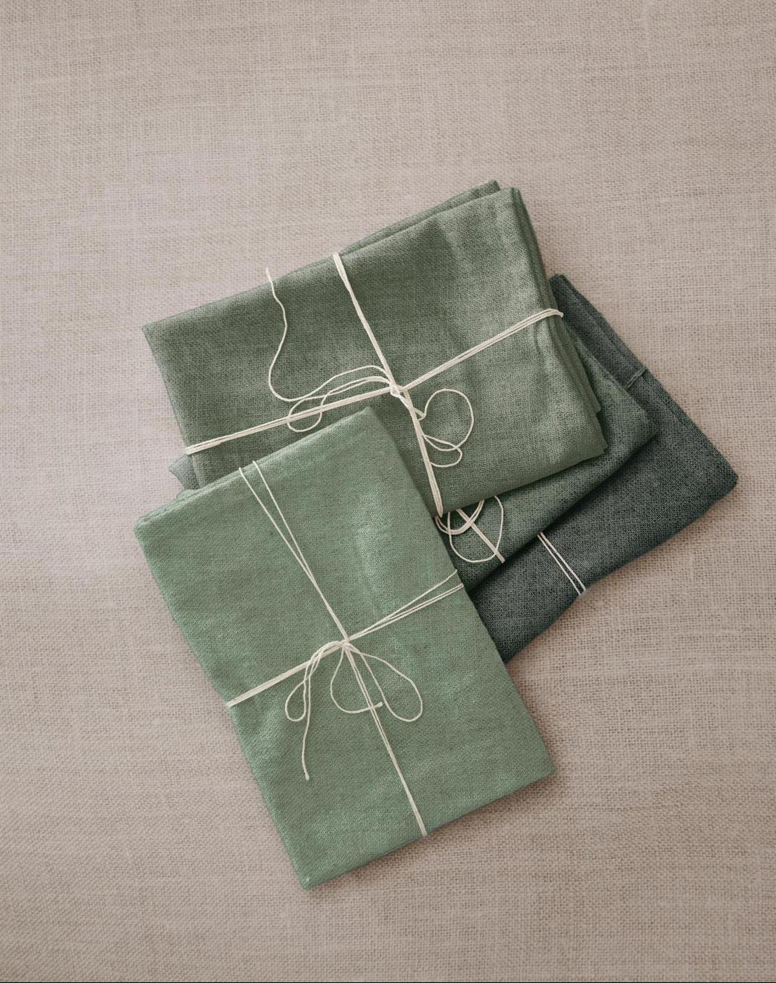Set De Serviettes En Lin - Dégradé Vert