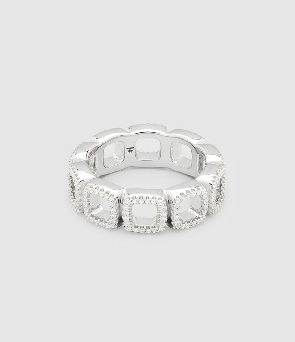 Tom Wood - Bague Band Open Zirconia Argent - Unisexe