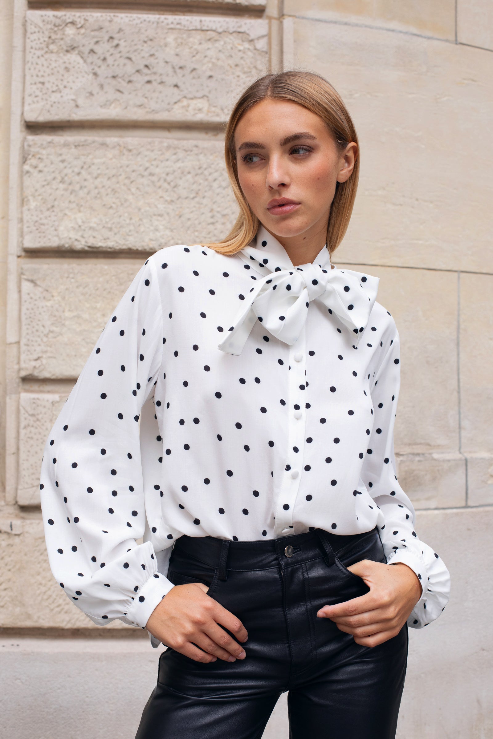 Chemise Le Rodrigue - Pois Blanc Fond Noir