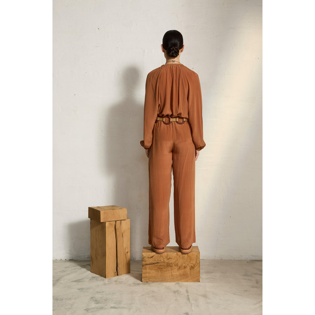 Blouse Claude Soie - Havane Brown