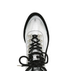 Boots Off-White Metallic Finish Ankle - Silver - Femme