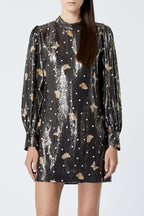 The Kooples - Robe Droite En Soie Noir - Femme