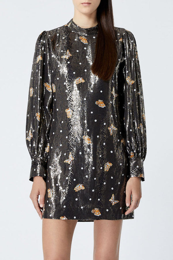 The Kooples - Robe Droite En Soie Noir - Femme