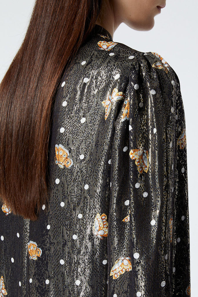 The Kooples - Robe Droite En Soie Noir - Femme