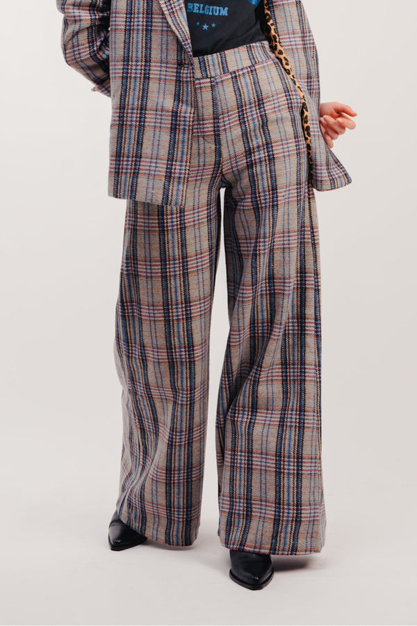 Le Pantalon Neil A  Carreaux Bleus
