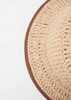 Chapeau De Paille Couleur Noyer - Beige