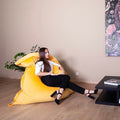 Pouf Beanbag Velours - 159x129cm - Vieux Jaune
