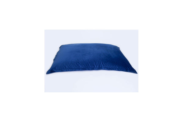 Pouf Beanbag Velours - 159x129cm - Bleu Océan