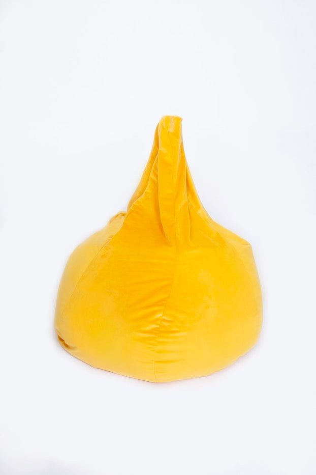Pouf Big Poire Velours - 75x75x110cm - Jaune