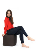 Pouf Cube Leatherlook - 40x40x40cm - Marron