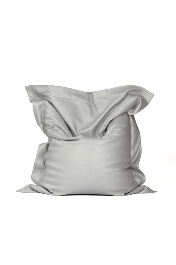 Pouf Beanbag Leatherlook - 159x129cm - Gris Clair Argenté