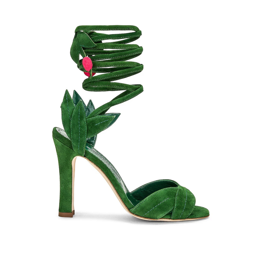 Sandales Manolo Blahnik Ossie 105 Wrap - Green - Femme