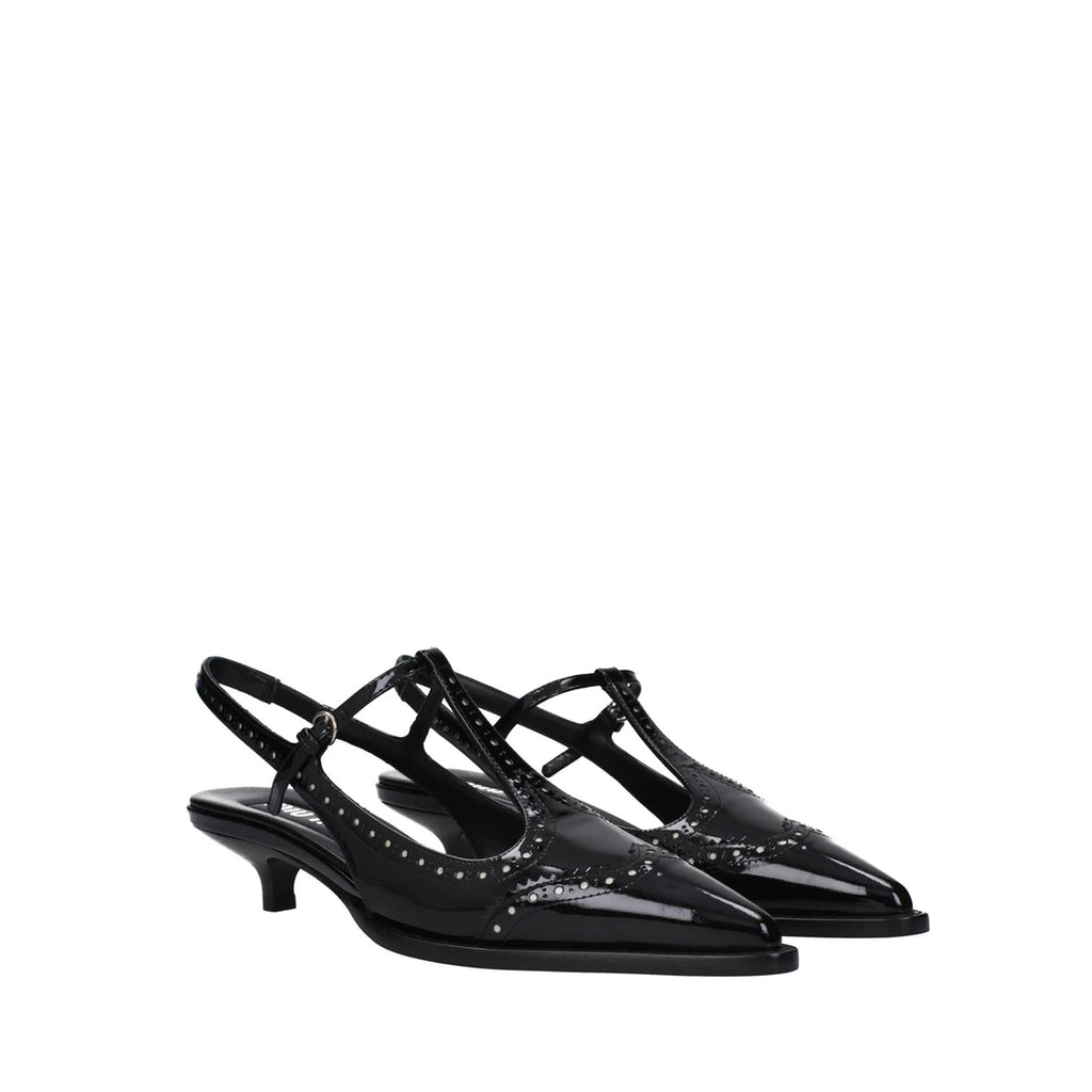 Escarpins - Miu Miu Leather Slingback - Black