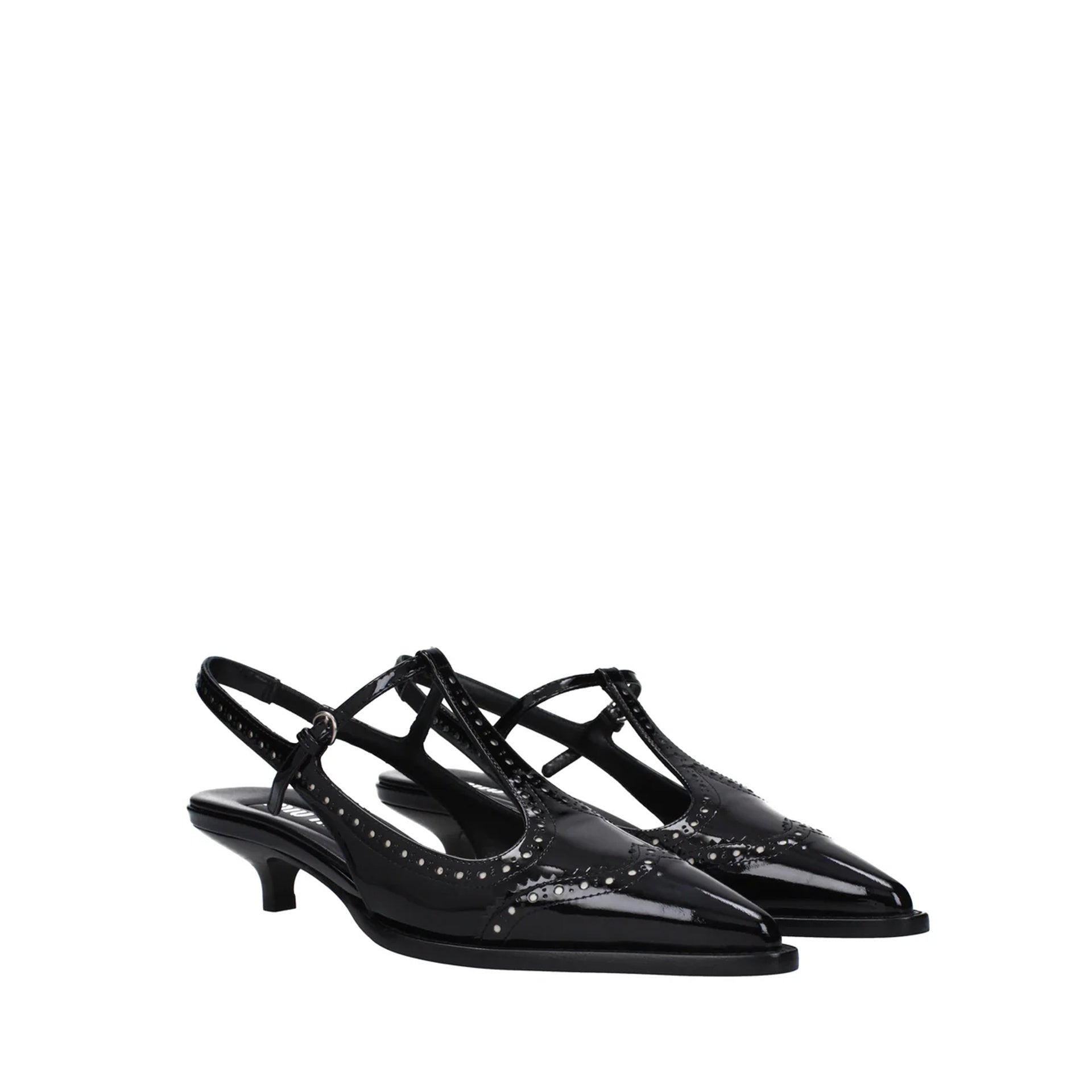 Escarpins - Miu Miu Leather Slingback - Black