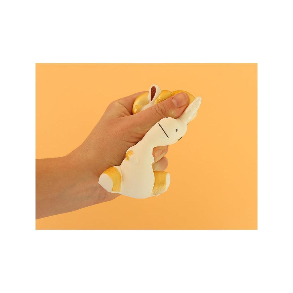 Gros Squishy Licorne Blanche Et Dorée