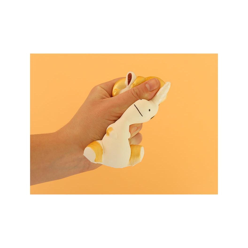 Gros Squishy Licorne Blanche Et Dorée