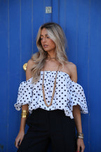 Blouse À Pois Sola - Blanc/Noir