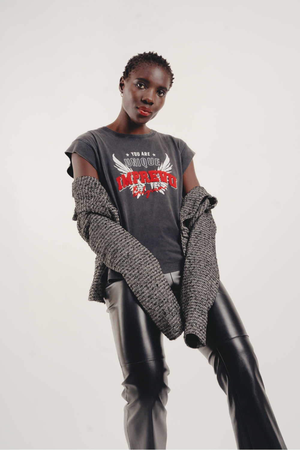 Le Pantalon Rodney Effet Cuir Noir