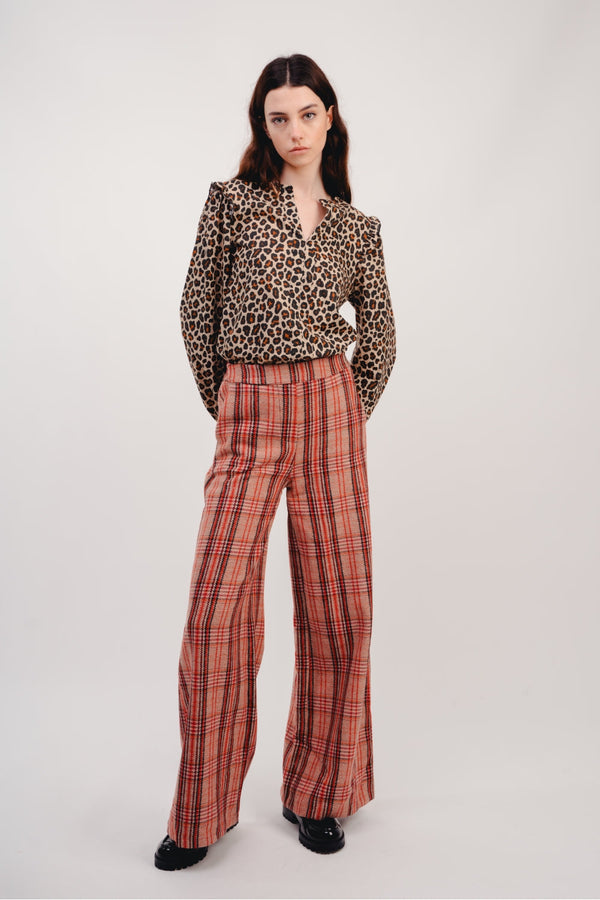 Le Pantalon Neil A  Carreaux Rouges