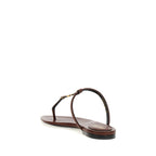 Sandales Saint Laurent Cassandra Leather - Brown - Femme