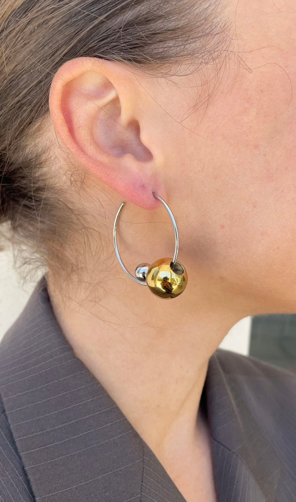 Boucles D'Oreilles Asymmetric Pearl