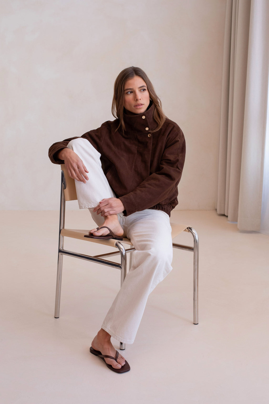 Veste En Cuir Le Richie - Marron Fonce