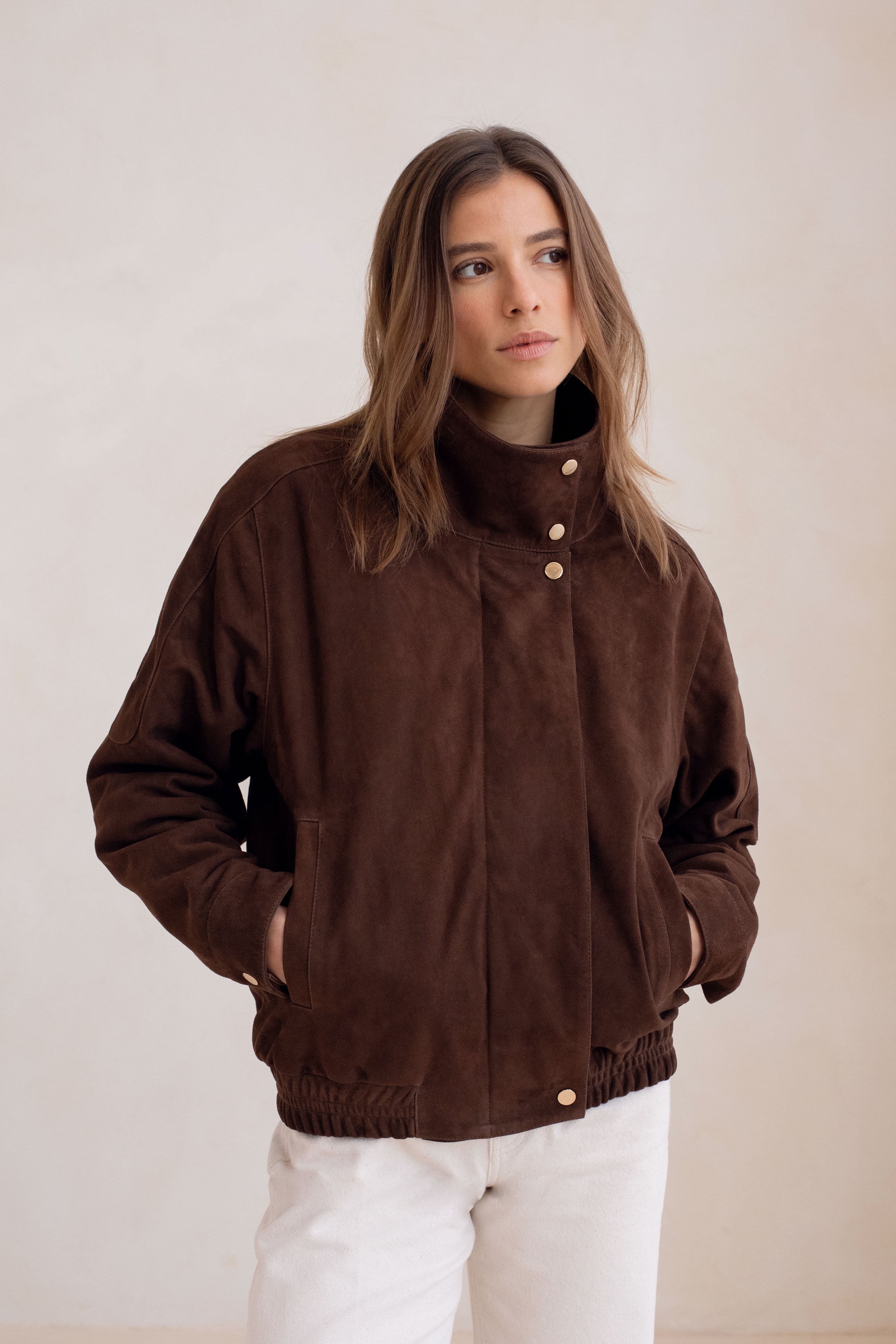 Veste En Cuir Le Richie - Marron Fonce