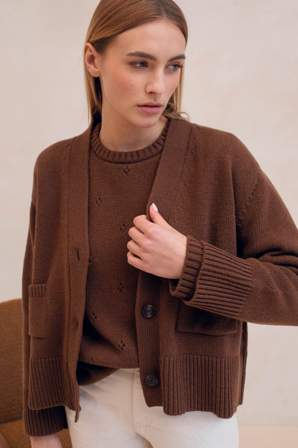 Pull En Maille Le Vivaldi - Marron Moyen