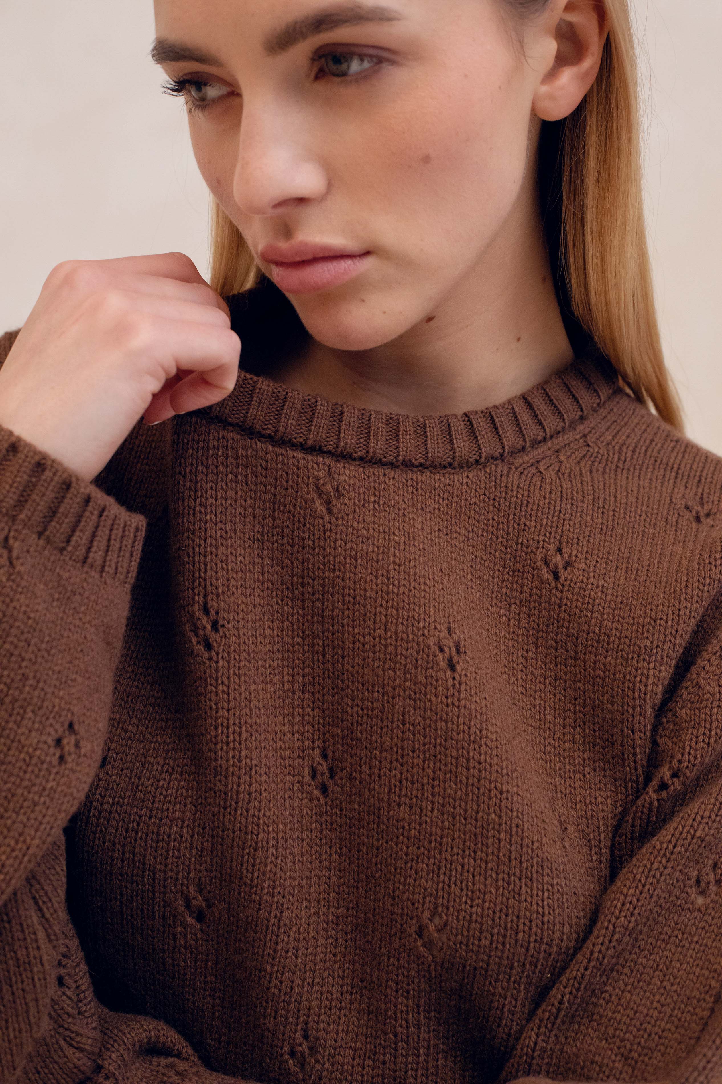 Pull En Maille Le Vivaldi - Marron Moyen