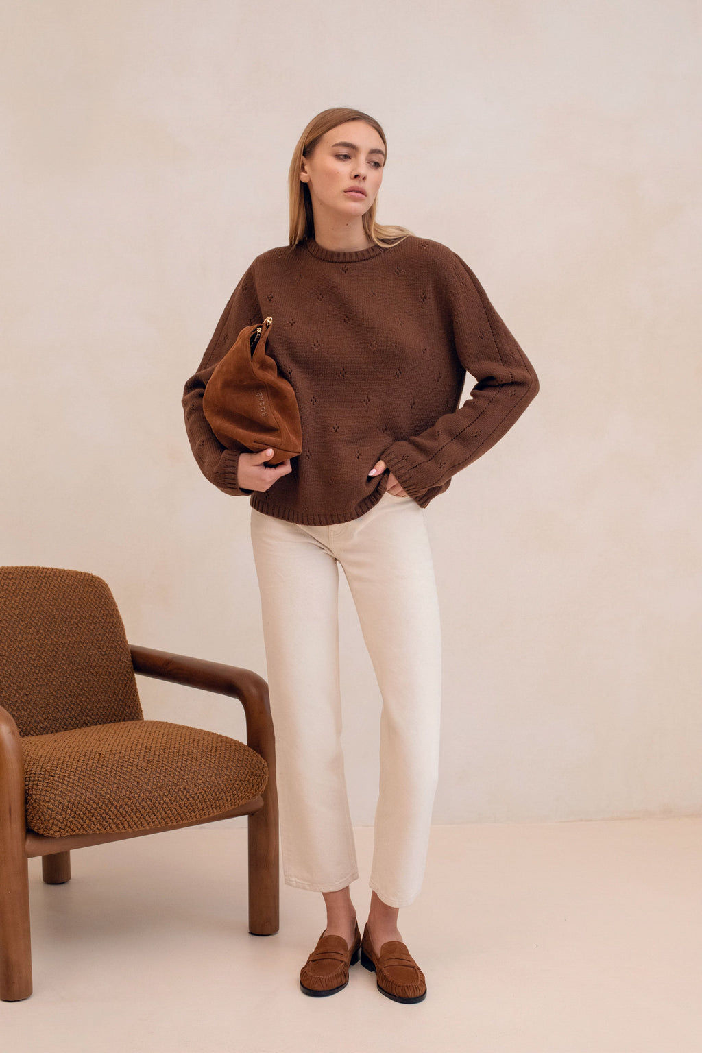 Pull En Maille Le Vivaldi - Marron Moyen
