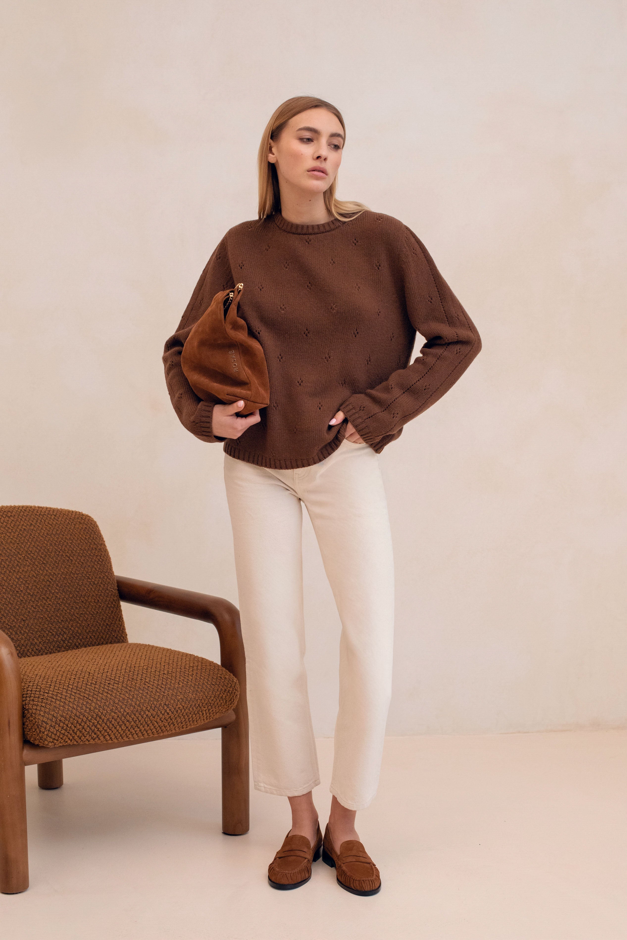 Pull En Maille Le Vivaldi - Marron Moyen