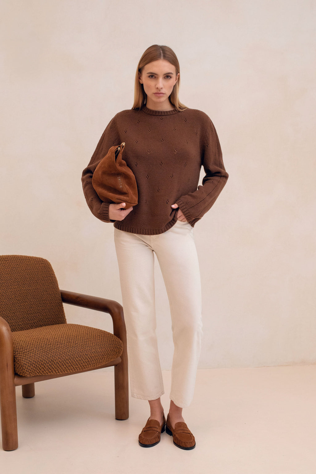 Pull En Maille Le Vivaldi - Marron Moyen