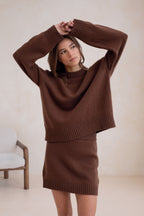 Jupe En Maille Le Feyder - Marron Moyen