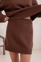 Jupe En Maille Le Feyder - Marron Moyen