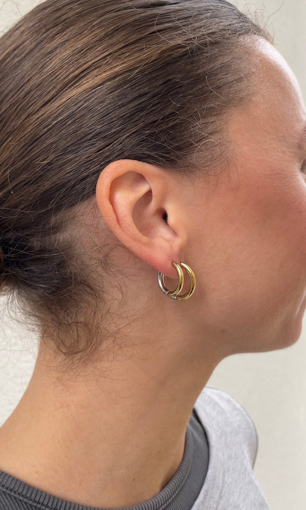 Boucles D'Oreilles Bicolor Thin Classic