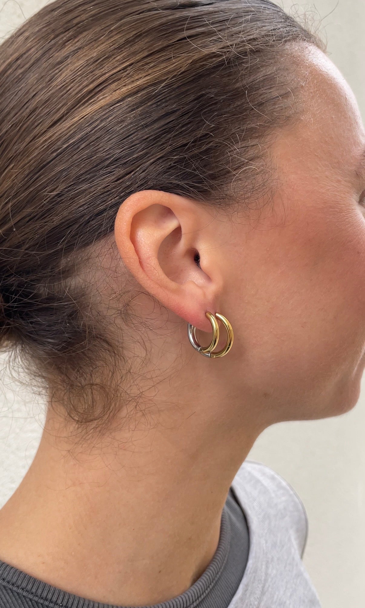 Boucles D'Oreilles Bicolor Thin Classic