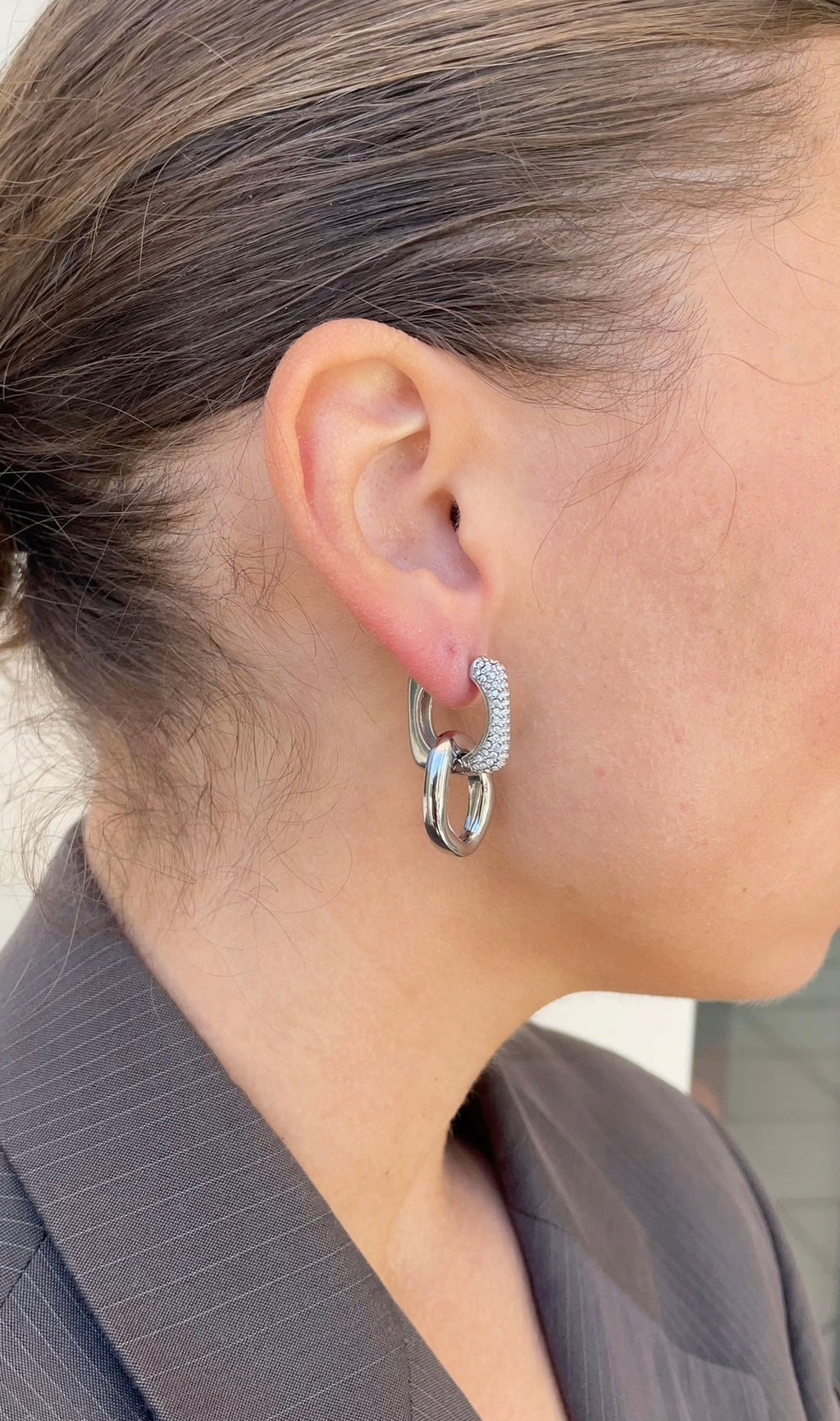 Boucles D'Oreilles Gems Oval X Hoops