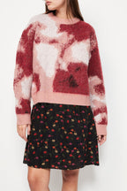 The Kooples - Pull Tie And Dye En Laine Et Alpaga Rose - Femme