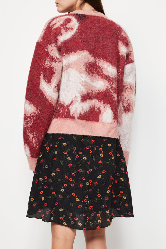 The Kooples - Pull Tie And Dye En Laine Et Alpaga Rose - Femme