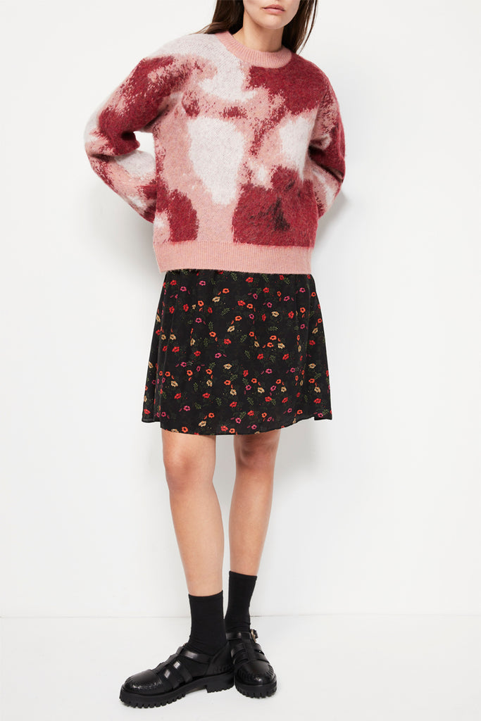 The Kooples - Pull Tie And Dye En Laine Et Alpaga Rose - Femme
