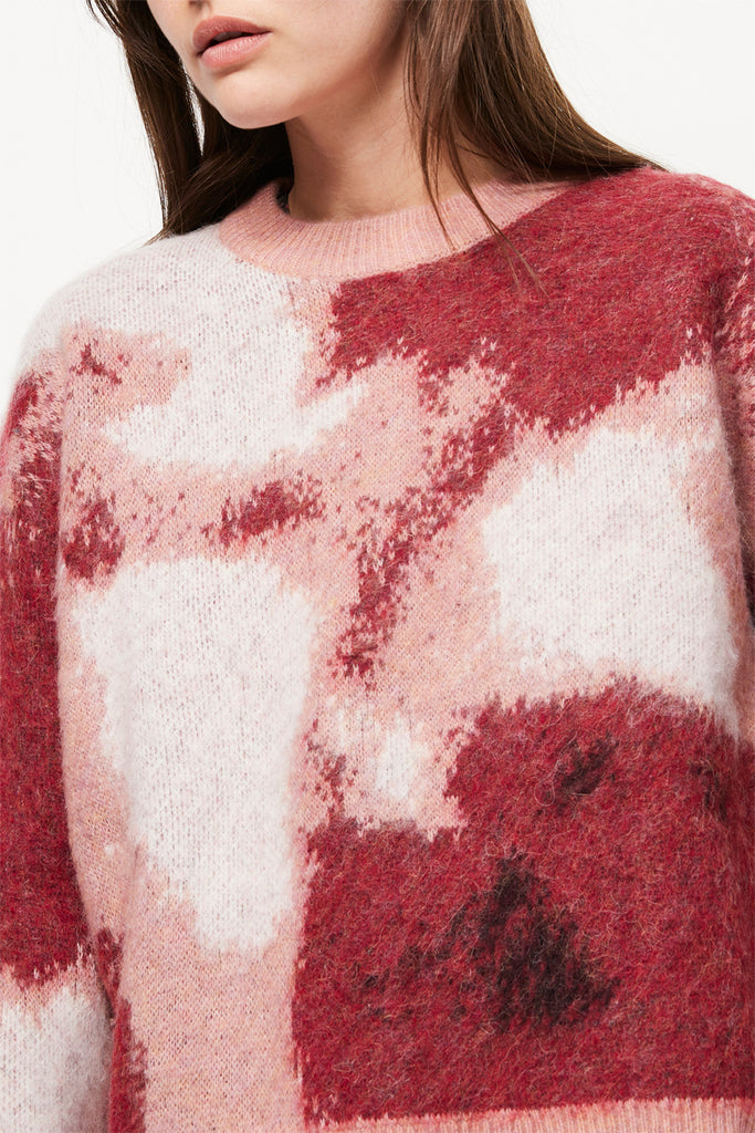 The Kooples - Pull Tie And Dye En Laine Et Alpaga Rose - Femme