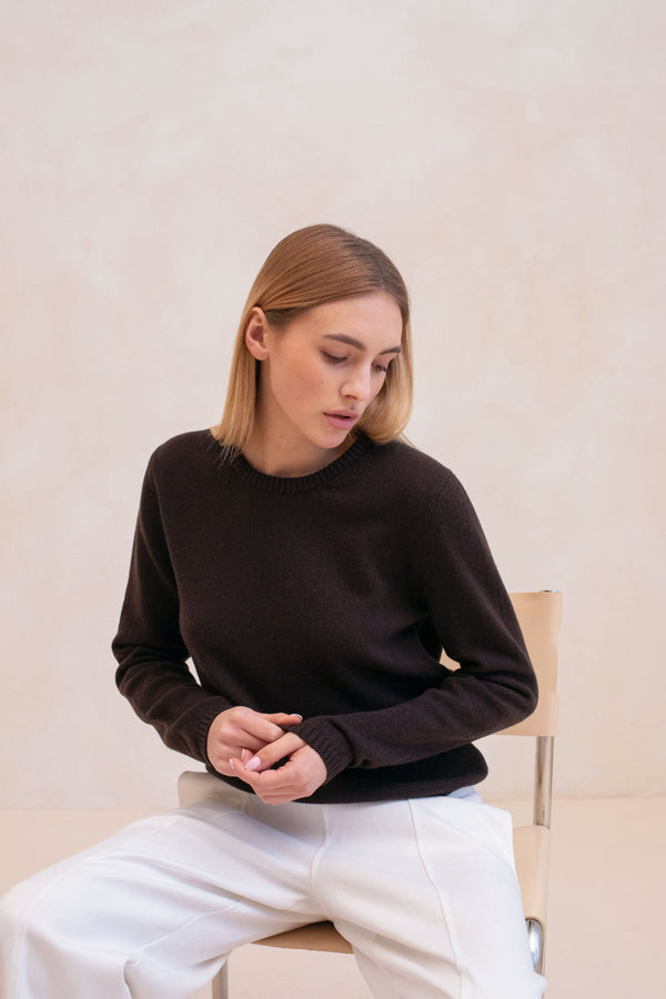 Pull En Maille Le Rimbaud - Marron Fonce
