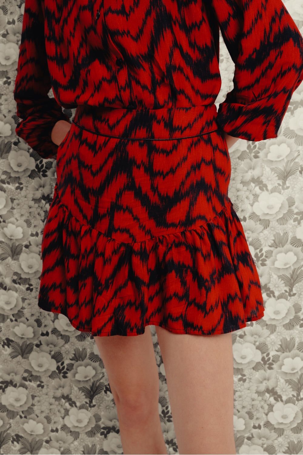 La Mini Jupe Rita Zèbre Rouge