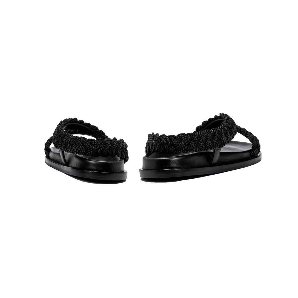 Black Ronda 20Mm Flatform Asymmetrical Sandal
